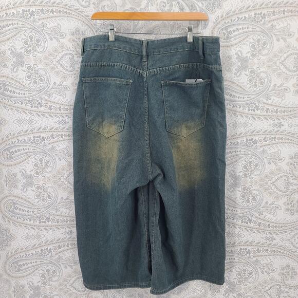 Supermade Men's Distressed "Dirty" denim Shorts Streetwear XXL Grunge Skater - Picture 2 of 13